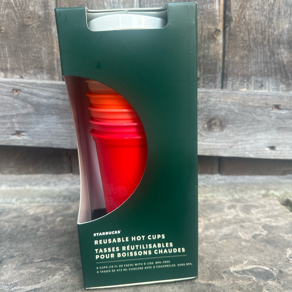 Starbucks Reusable Hot Cups Set - Red and Orange